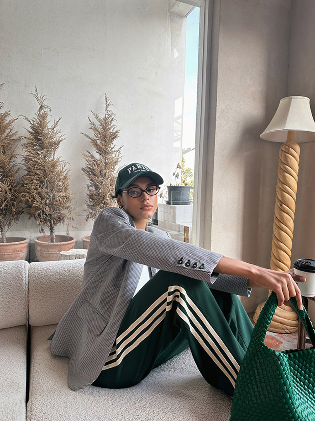 Spodnie Casual w Paski Patchwork