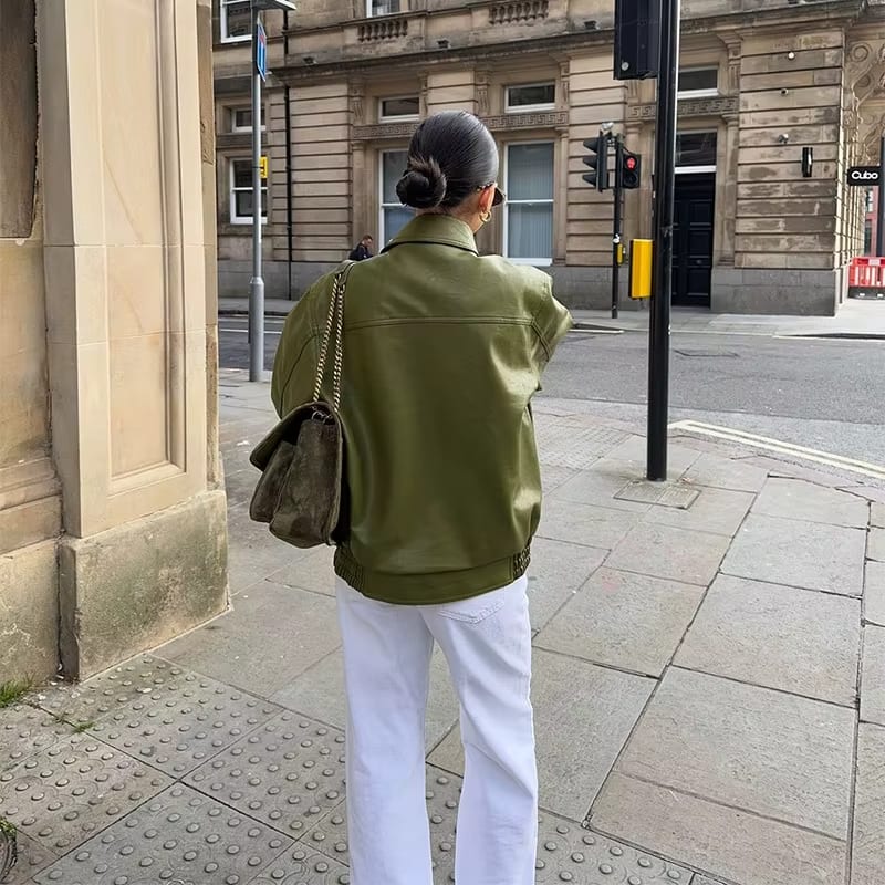 Majamode - Oversized skórzana kurtka